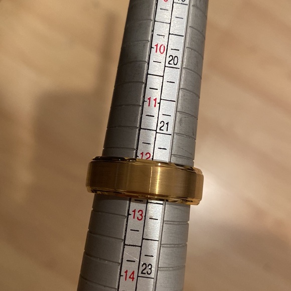 THE CEO YELLOW GOLD PLATED TUNGSTEN WEDDING BAND - Picture 11 of 12